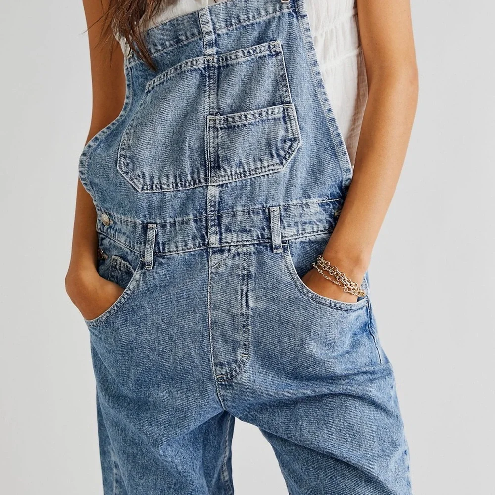 Free People Striped Denim Overalls - Picture 7 of 11